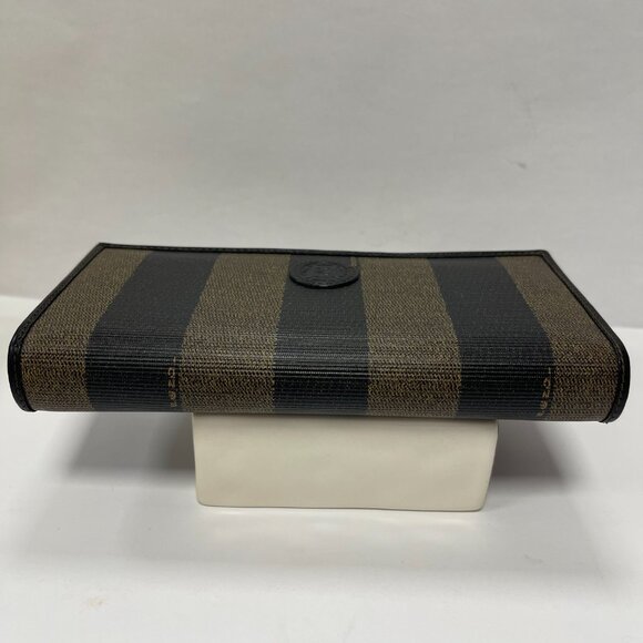 Fendi Vintage Pequin Striped Flap Wallet - Pecan - Preowned - Picture 6 of 14